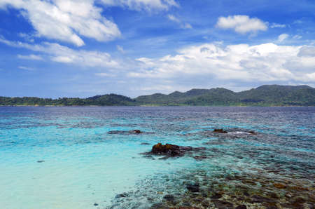 Clear water and blue sky. Lipe island, Thailand.の写真素材