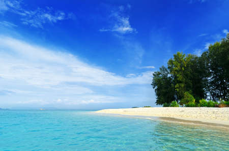 Tropical beach. Blue sky and clear water.の写真素材