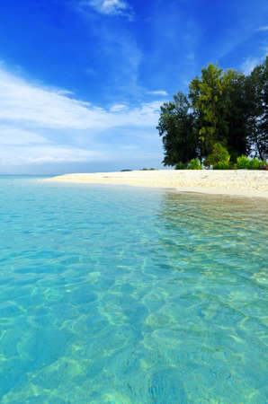 Tropical beach. Blue sky and clear water.の写真素材