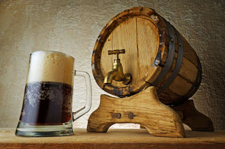 Dark beer on the table.の写真素材