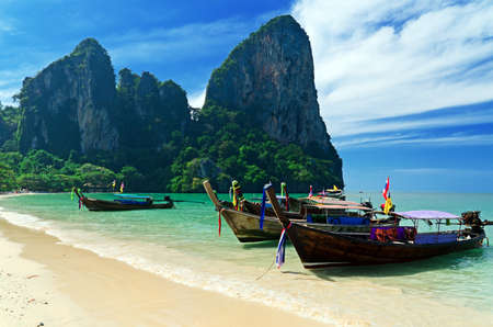 Tropical landscape. Railay Beach. Thailand.の写真素材