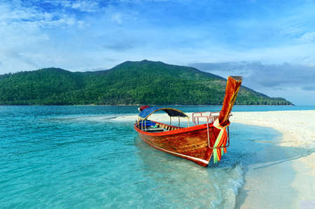 Clear water and blue sky  Lipe island, Thailand の写真素材