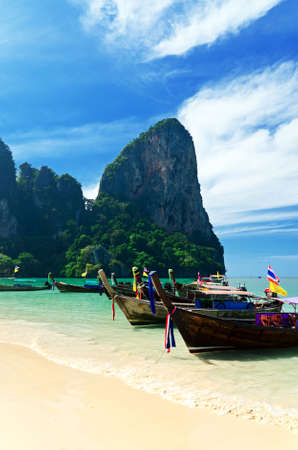 Tropical landscape. Railay Beach. Thailand.の写真素材