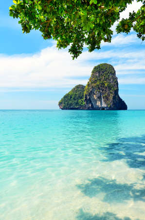 Clear water and blue sky. Krabi province, Thailand.の写真素材