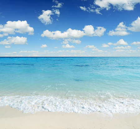 Tropical beach. Blue sky and clear water.の写真素材