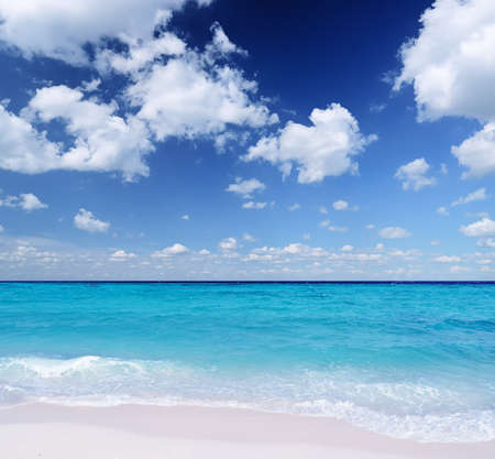 Tropical beach. Blue sky and clear water.の写真素材