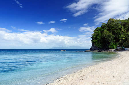 Blue sky and clear water  The White Beach, Puerta Galera, Philippines の写真素材