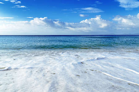 Blue sky and clear water  The White Beach, Puerta Galera, Philippines の写真素材