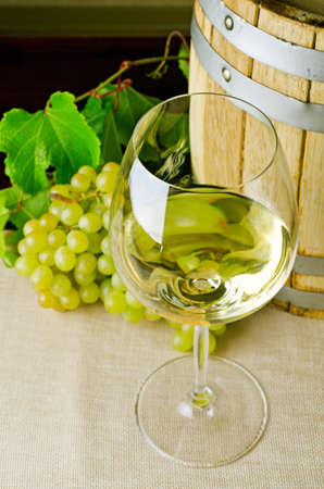 White wine on the table.の写真素材