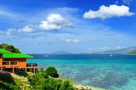 Tropical resort. Red sea view house.のeditorial素材