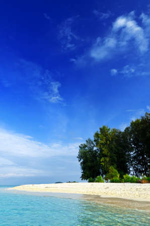 Tropical beach. Blue sky and clear water.の写真素材