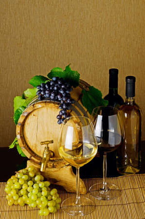 Wine stillife on the table.の写真素材