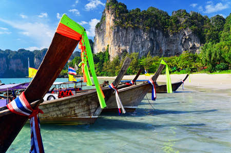 Clear water and blue sky. Krabi province, Thailand.の写真素材