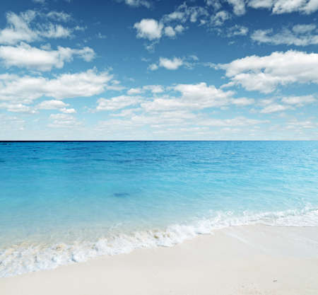 Tropical beach. Blue sky and clear water.の写真素材