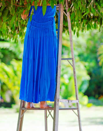 Young woman in the garden  の写真素材