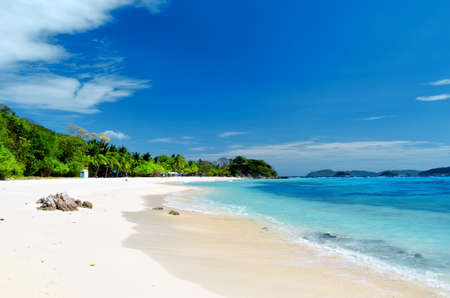 White sand beach  Malcapuya island, Coron, Philippines の写真素材