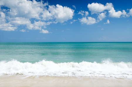 White sand beach and blue sky.の写真素材
