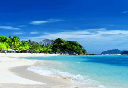 White sand beach. Malcapuya island, Coron, Philippines.の写真素材