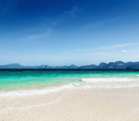 Clear water and blue sky  Beach in Krabi province, Thailand 