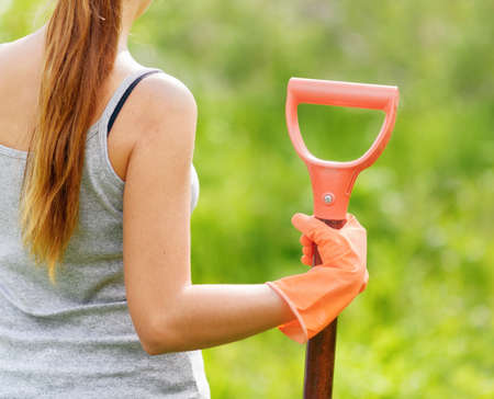 Woman working in the garden.