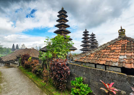 Traditional balinese architecture. The Pura Besakih temple.の写真素材