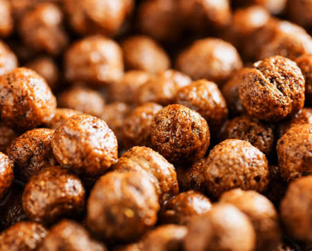 Closeup view of chocolate cereal.の写真素材