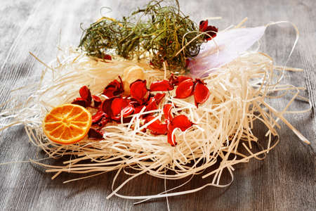 Dry decoration in a table.の写真素材