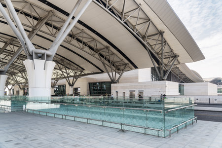 View of Muscat International Airport in Oman. Departure hall of Terminal 1.のeditorial素材
