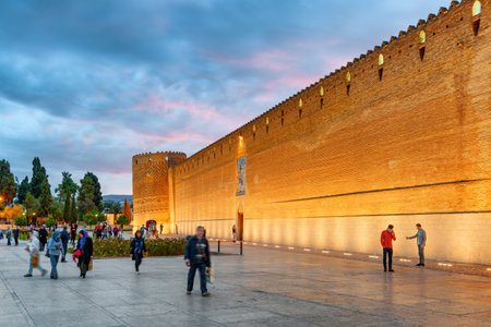 Shiraz, Iran - 29 October, 2018: Awesome view of the Karim Khan Citadel (Arg-e-Karim Khan) at...