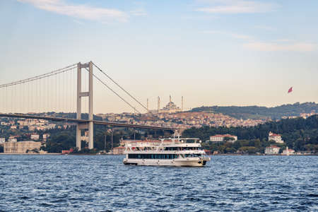 View of the Bosphorus Bridge (the 15 July Martyrs Bridge) in Istanbul, Turkey. Istanbul is a popular...