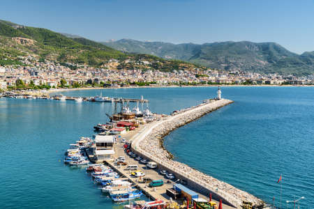 Awesome view of Alanya Marina in Turkey. Alanya is a popular tourist destination in Turkey.の写真素材