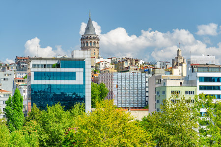 Istanbul skyline. Amazing view of the Galata Tower. Istanbul is a popular tourist destination.の写真素材