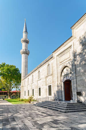 Side view of the Suleymaniye Mosque in Istanbul, Turkey. The Ottoman imperial mosque is a popular destination among pilgrims and tourists of the world.の写真素材