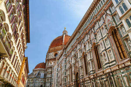 The Cathedral of Saint Mary of the Flower (Florence Cathedral) at historic center of Florence, Tuscany, Italy.の写真素材