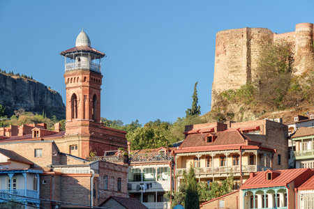 Awesome view of Tbilisi Central Mosque (Juma Mosque) in Old Town of Tbilisi, Georgia. Georgia is a popular tourist destination of the Caucasus region.の写真素材