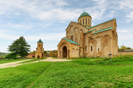 Awesome view of the Bagrati Cathedral in Kutaisi, Georgia. The Kutaisi Cathedral is a popular tourist attraction of the Caucasus region.の写真素材
