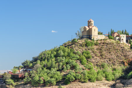 Unusual view of Old Town of Tbilisi, Georgia. Tbilisi is a popular tourist destination of the Caucasus region.の写真素材