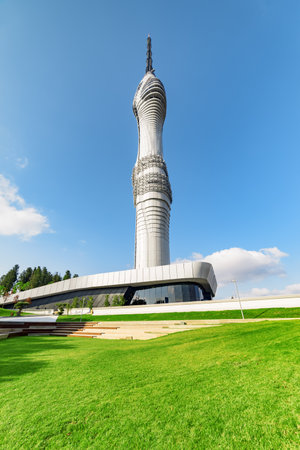 Istanbul, Turkey - November 1, 2021: View of the Camlica Tower. The structure was inspired by the Tulip flower, Ottoman symbol. The tower is a new attraction for tourists and residents.のeditorial素材