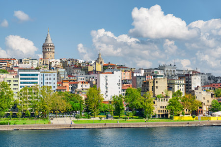 Istanbul skyline. Amazing view of the Galata Tower. Istanbul is a popular tourist destination.の写真素材