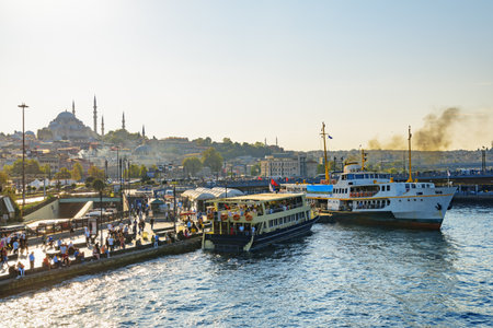 Istanbul skyline. Amazing view of the Golden Horn.. Istanbul is a popular tourist destination.の写真素材