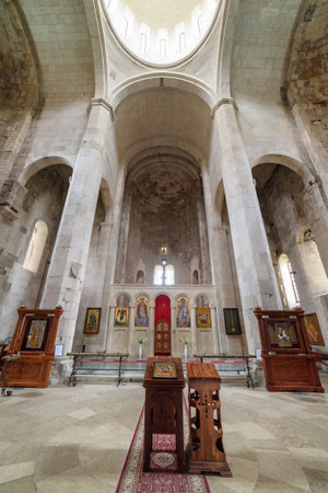 Kutaisi, Georgia - 6 October, 2022: Awesome inside view of the Bagrati Cathedral. The Kutaisi Cathedral is a popular tourist attraction of the Caucasus region.のeditorial素材