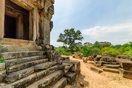 Mysterious Ta Keo temple in amazing Angkor, Siem Reap, Cambodia. Angkor is a popular tourist attraction.の写真素材