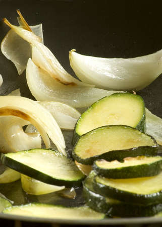frying zucchiniの写真素材