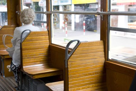 old tramcar travel with memoryの写真素材