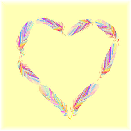 feather heartのイラスト素材