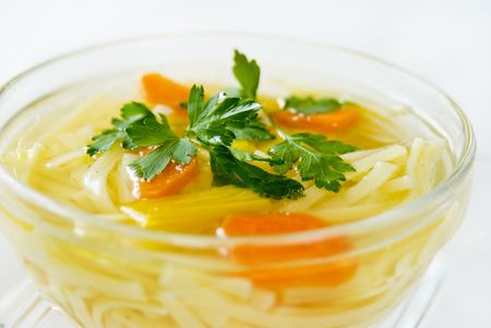 chicken soup in slow food wayの写真素材
