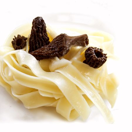 tagliatelle with maron closeupの写真素材