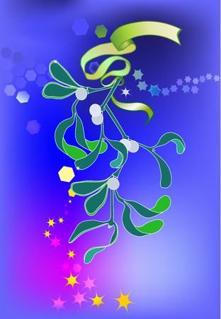 mistletoe in christmas timeのイラスト素材