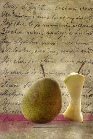 two pears in september lightの写真素材