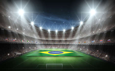 Stadium Brasil flagsの写真素材